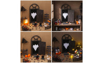 Halloween Miniature Door with Ghost Motif Spooky Miniature Dollhouse Door Arched Decorations 3D for Crafters
