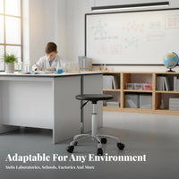 Height Adjustable Anti-Static Scientific Stool 360° Swivel Rolling Chair Easy to Clean Workplace Seating Dirt-Resistant for Cleanroom Personnel, Factory Workers, Scientific Oratory, Workshop, School, Counter
