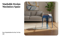 Stackable Transparent Square Stool Thickened and long-specter stooling Transparent phantom Stool Space-Saving Backless Chair Easy to Clean for Apartment Dwellers, Interior Designers, Dining Room, Small areas, Home Bar, Restaurant