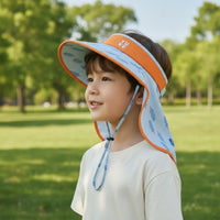 Sun Hat with Neck Flap Wide Brim Open Open-Top Sun Hat Visor with Neck Flap Protection Lightweight for Children, Outdoor