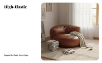 distinctive Half-Moon Design semi-circularShaped Single Sofa Modern aesthetic Oversized Round Chaise Deep Seat Lounge Chair Supportive Cushioning for comfortable seekers, Young Adults, Students, Living Room, Apartment, perusing corner, Home Office