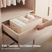 With Lid Compartgentlemented Underwear Box compartgentlement Design Foldable Divider Set Space-Saving Drawer Organizer foldable for Adults, Students, Parents, Bedroom, wardrobe organizer, for journeys
