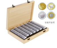 Solid Wood Coin Collection Box for Commemorative Coins, 100 Boxes