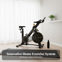 Adjustable Resistance Exercise Bike Silent Operation Indoor Cycling Bike 7.0KG Heavy Flywheel Fitness Equipment Compact Design