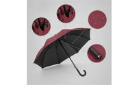 Curved Umbrella with Hook Handle Solid-Color Long Handle Umbrella Classic Water-Repellent for Commuters, Professionals, Commuting, Business Trips, Car Storage