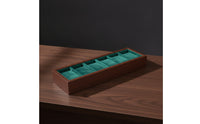 6-Slot Watch Display Tray Wooden Watch Tray with Velvet Lining Compartmentalized Professional for Jewelers, Dresser, Showcase