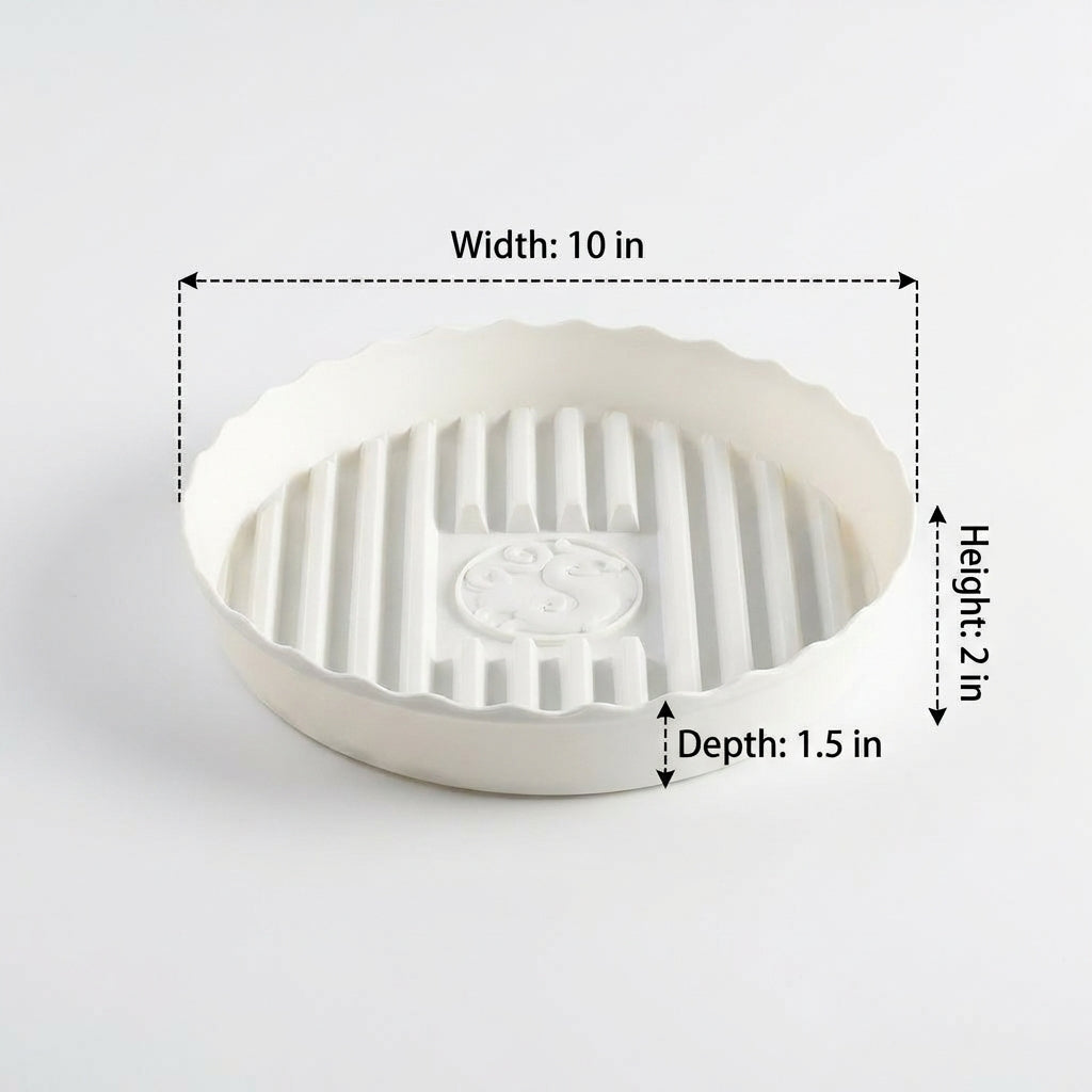 Plant Saucers with Ridges, Heavy Duty Terracotta Drip Tray for Outdoor Plants, Ridged Plant Pot Saucer and Trays for Surface Protection