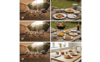18 Pieces Thickened Camping Set with Storage Bag Brushed Camping Tableware Set Easy to Clean Mess Kit with Travel Case Rust-Resistant for Backpackers
