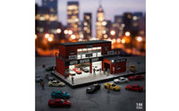Lighted Parking Scene Model Realistic Details Diecast Garage Model 1:64 Auto Repair Diorama for Collectors, Photo Setup