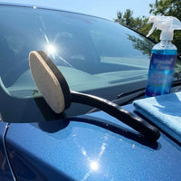 Easy-Grip Felt Pad Brush with Curved Handle Fresh Glass Polishing Brush for DIYers