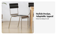 Nordic aesthetic Wood and Metal Side Chair Japanese Aesthetic Seating Furniture Retro Inspired Minimalist Design for Interior Decorators, Business Owners, Dining Room, Restaurant, Kitchen, Bedroom