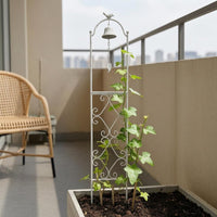 Bird Top Plant Support Scrolling Ornamentation Bell Hanging Plant Support Easy to Install Weather-Resistant
