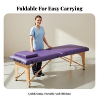 Foldable Portable Massage Table Multi-Purpose Folding Massage Bed Sturdy Construction Portable Treatment Couch High-Density Foam for Beauticians, Physical Therapists, Estheticians, Salon, Travel, Medical Practice, Mobile Treatment