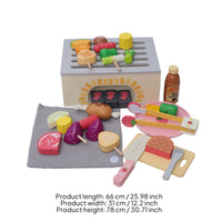 Kids BBQ Grill Playset Wooden-Look BBQ Grill Playset Freestanding for Toddlers