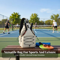 Pickleball Crossbody Bag Multi-Pocket Design Pickleball Equipment Bag Single Shoulder Athletic Bag Water-Resistant for Travel