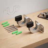 2 Pieces Storage Cart Hook Sturdy Wall-Mounted Hook with Screws Solid for Utility Room
