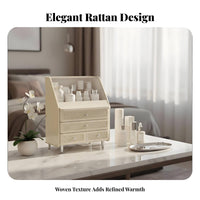 Lidded Makeup Box with Drawers particle-resistantprotective Lidded Cosmetic Display Case for Women