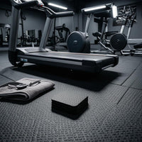 4 Pieces Silicone Striped Surface Treadmill Foot Pad PU Material Anti-Slip Foot Pad Square Black