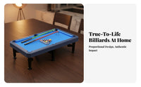 Family Fun Mini Pool Table Parent-Child Interaction Small Billiard Table Space-Saving Kids Billiard Set Safe Round Corners for Children, Parents, Indoor, Playroom, Living Room, Game Night