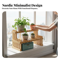 Space-Saving Miniature Tiered Plant Shelf small Size 2-Tier Display Rack Decorative Home Decor Multi-Functional for Office Workers, Homeowners, Students, sillsill, Living Room, Countertop