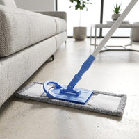 Powder-Coated Iron Floor Mop, Sponge-Type Flat Head Mop with 39x9cm Microfiber Pad, Slot-in System for Hardwood and Tile Floors
