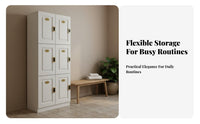 Multiple-Door Wooden Locker Large Capacity Changing Room Locker Electronic Lock Option Personal Storage Cabinet for Fitness Studio Studio, Spa