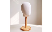 Mannequin Head with Wooden Base Hairpiece Stand with Wooden Base Compact for Milliners, Retailers, Styling Practice