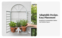 traditional rural design Arched opening Frame Rack Distressed Finish Framed Plant Holder Retro Design plant display rack upright Display for Home Decorators, Apartment Dwellers, Homeowners, Living Room, Balcony, Small areas, Hallway