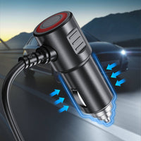 Digital Expansion Socket Compatible Car Charger with Volt Meter Safe Multi-Port Charging Hub Matte for Rideshare Drivers, Cars