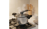 304 Steel Pressure Pot Versatile Mini Pressure Pot Locking Lid Cooking Pot Multiple Safety Features for Home Cooks