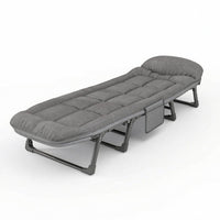 Padded Folding Lounge Bed Comfortable Folding Bed Multi-Use Office Rest Cot Supportive for Guest Room