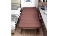 Foldable Lounge Bed Adjustable Backrest Reclining Lounge Bed Caster Wheels Outdoor Furniture