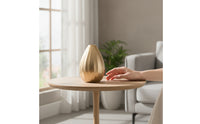 Egg-Shaped Vase Aluminum Ribbed Vase Textured for Tabletop, Entryway Table