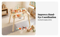 Busy Activity Table Multi-Function Wooden Activity Table Built-in Storage Net Kids Furniture for Classroom