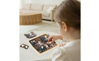 3D Wooden Knob Puzzle Cartoon Wooden Puzzle with Pegs Compact Toy Lightweight for Children, Classroom