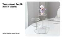 Clear Unseen Box Display Transparent Design Acrylic Display Stand Multi-Tier Collectible Shelf Space Saving for Showcase