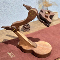 Desktop Embroidery Hoop Stand Stable 360-Degree Rotating Needlepoint Holder Detachable Adjustable Wooden Frame