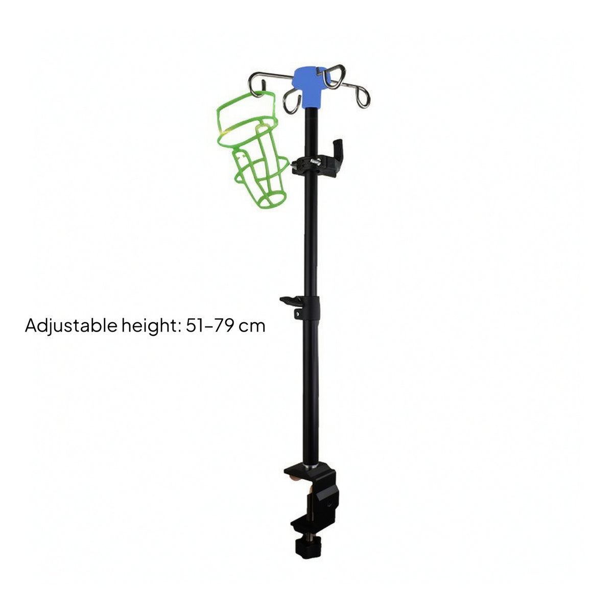 Bedside Intravenous Stand Portable IV Pole with Clamp Clamp-on IV Stand Space-Saving Equipment Long-Lasting for Patients