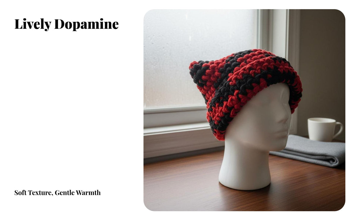 Chunky Knit Beanie Warm Colorful Cuffed Beanie Cute Design Crochet Earflap Hat for Women, Girls, Cold Weather, Outdoor Activities, Hiking & Camping