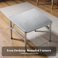Foldable Design Square Folding Table Space-Saving Square Steel Dining Surface Installation-No-Assembly Portable Furniture Easy to Clean for Street Vendors, Restaurant Owners, Outdoor, Barbecue, Events, Camping