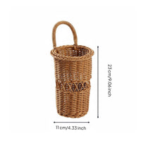 Hanging Utensil Basket Space Saving Woven Hanging Basket Lightweight for Washroom