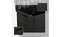 Patio Storage Box Rattan-Look Outdoor Storage Box Lockable for Yard, Balcony, Terrace