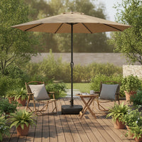 Patio Umbrella with Base UPF 50+ Outdoor Umbrella with Base Waterproof for Homeowners, Cafes, Backyard, Balcony