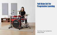 Double-Sided Quiet Drum Set, Portable Practice Kit for Adult Beginners, Jazz, Professional, Birch Wood