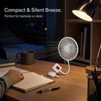 USB Mini Desk Fan with Flexible Gooseneck and Safety Cover, Quiet Operation for Home, Office, Dorm