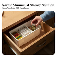 Space-Saving Expandable Partitioned Box Adjustable Cabinet Organizer Built-in Dividers Household Storage adaptable for residents, Office Workers, Kitchen, Refrigerator, Bathroom, Bedroom
