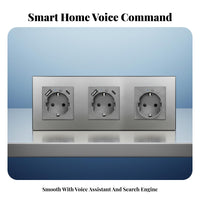Home Automation Network Built-in Mobile App Control Intelligent Wall Outlet Timing Function Two-Outlet Plug Outlet for Homeowners, Hobbyists