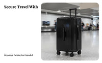 Large Capacity 5-Wheel Suitcase Adjustable Telescoping Handle Trolley Luggage Shock-Resistant for Women, Adults, Vacation, Weekend Getaways