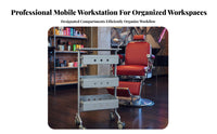 With Wheels Hair Dyeing Tool Trolley 360° Swivel Casters Multi-Drawer Rolling Station Heavy-Duty Salon Utility Trolley Versatile Use for Hairstylists, Beauty Professionals, Cosmetology Students, Barber Shop, Barbershop, Spa