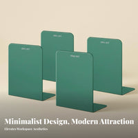 2 Pieces Minimalist Design L-Shaped Bookend Space Saving Book Stand Sturdy Construction Desktop Organizer sturdyDuty for Students, Office Workers, Librarians, Classroom, Study Room, shelf unit, Library